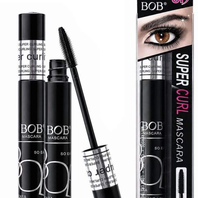 BOB Super Curl Mascara — tube, wand and pack BOB Super Curl waterproof curling mascara with brush wand and retail pack