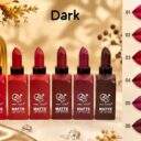 TRUE LOVER matte lipstick Dark set, six red berry and plum shades with lip swatches